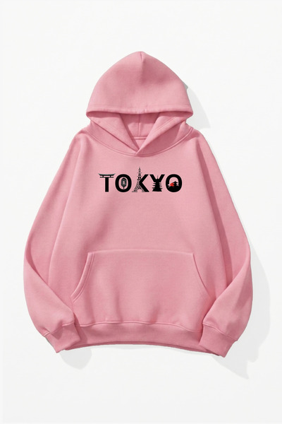 uyguntarz Unisex Soft Textured Tokyo Printed Design Oversize 3 Thread Hoodie ...