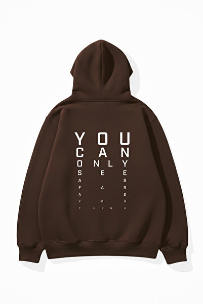uyguntarz Unisex Soft Textured Focus Printed Design Oversize 3 Thread Hoodie ...