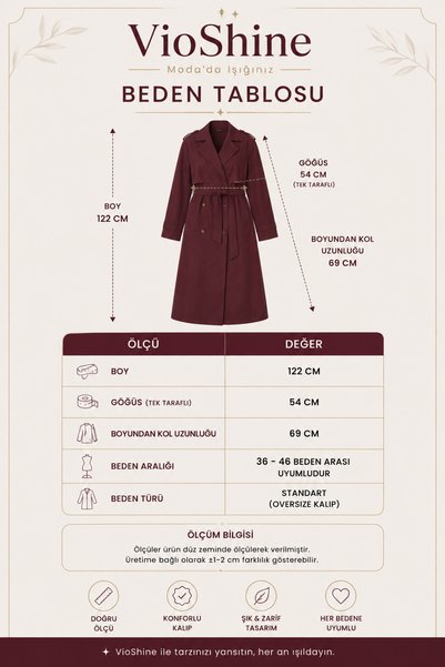 VıoShıne Women's Modal Tencel Belted Pocketed Lined Long Trench Coat