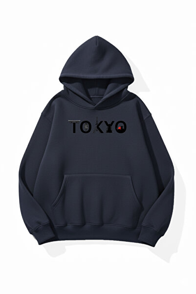 uyguntarz Unisex Soft Textured Tokyo Printed Design Oversize 3 Thread Hoodie ...