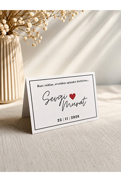 Kişiye Özel Masa Kartı | Düğün Nişan Söz Nikah Masa İsimliği - 10x15 cm 20 adet