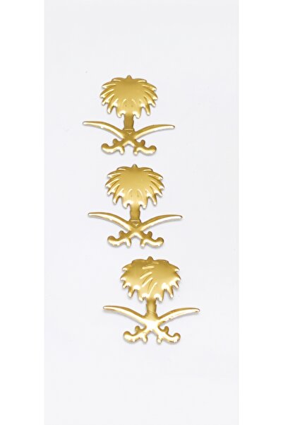 wafra store 9Pcs/Box Metal Kingdom Logo Sword and Palm Tree Gold Luxury Mobil...