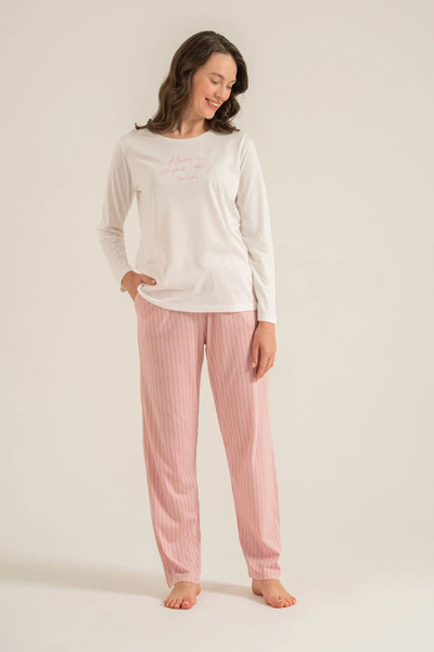 Pierre Cardin Women's Pajama Set, Combed Modal, 50% Cotton 50% Modal, Round N...