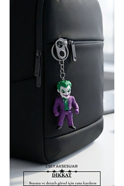 Esey Dizayn Joker 3D MİNİ BOY Anahtarlık- Okul Çantası Süsü - Çanta Aksesuar