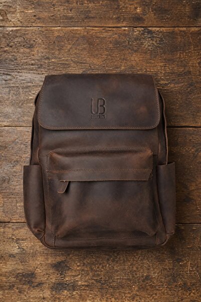 Urban Bag Rucsac realizat integral din piele naturala Chelsea - Maro Inchis