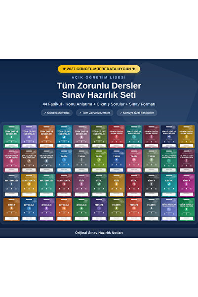 Liyakat Yayınları 2027 -YENİ MÜFREDAT AÇIK LİSE TÜM DERSLER -SINAV HAZIRLIK N...
