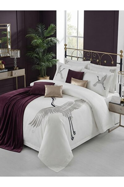 Generic Brand Elegant Series - 100% Cotton, Embroidered Luxury Double Duvet C...