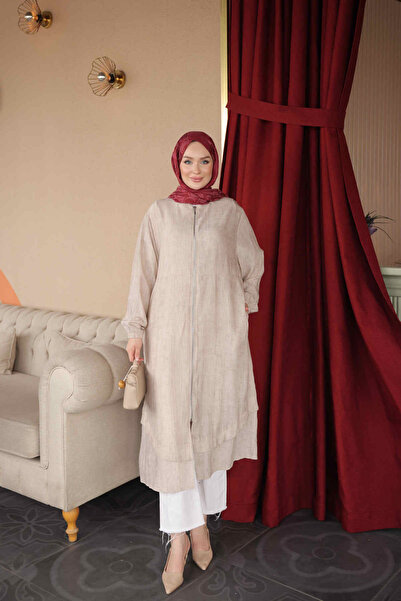 İmajButik Beige Zippered Pocket Cap