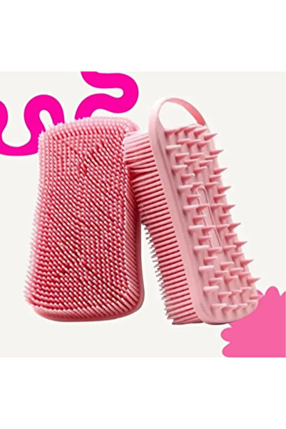 YerliÇöpPoşeti Double-Sided Silicone Shower Massage Loofah - Hair Soothing Comb