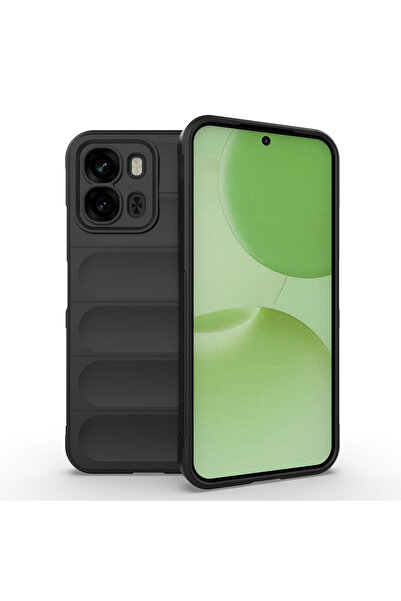 zore Oppo A6T Kılıf Kamera Korumalı Esnek Silikon Parmak Şeritli Wolf Dizayn