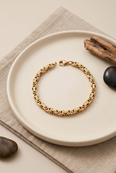 norsary 316L Steel Gold Color King Chain Model Men's Bracelet