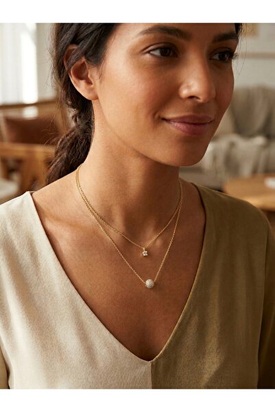 shop Double Zircon Stone Necklace