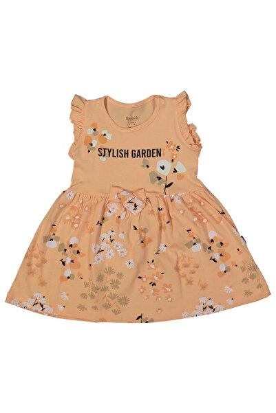 bebegen Girl's Salmon Floral Patterned Dress