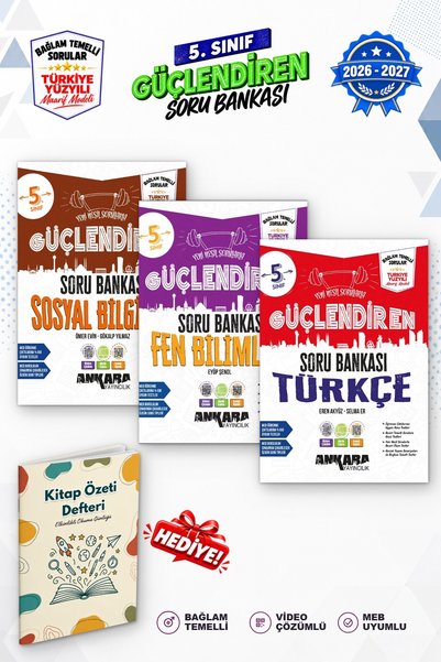 Ankara Yayıncılık 5.Sınıf Türkçe Fen Bilimleri Sosyal Bilgiler Bağlam Temelli...