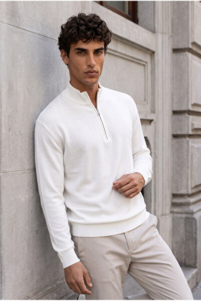 Valiberta Lorenzo Premium High Collar Viscose Half-Zip Men's Knitwear Sweater...