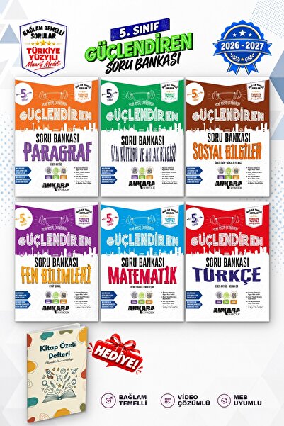 Ankara Yayıncılık 5.Sınıf Türkçe Fen Sosyal Matematik Din Paragraf Bağlam Tem...