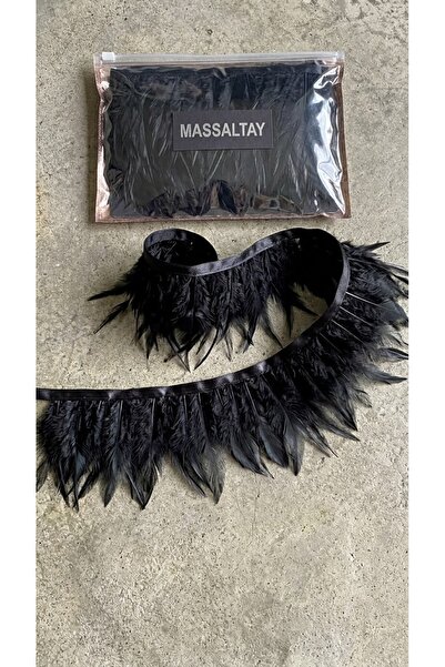 Massaltay ريش الديك الرومي 1 متر - ريش طبيعي للزينة، مواد تزيينية للهوايات وا...