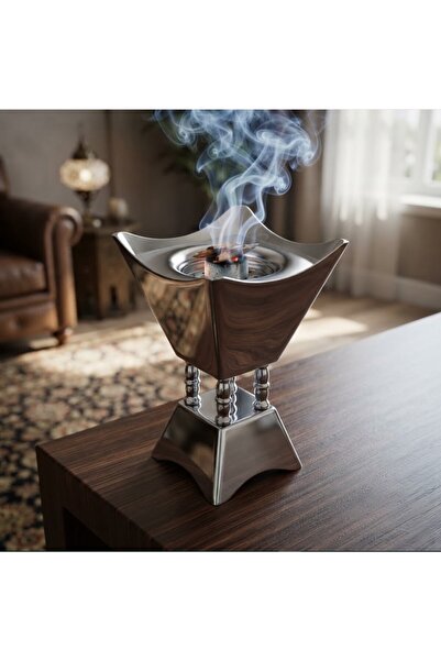 Generic مبخرة فضي سادة لماع - وسط