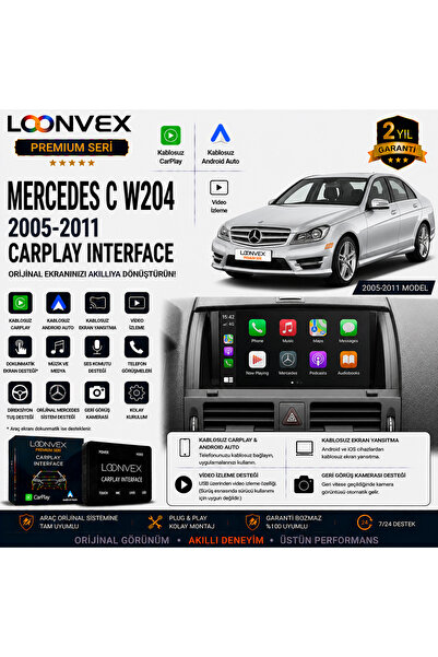 LOONVEX Premium Mercedes C Serisi W204 2005-2011 CarPlay Interface – Kablosuz...