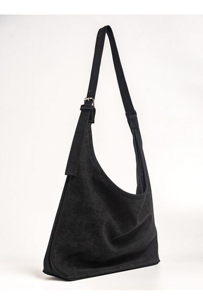 Tecer Bag Kadın Ayarlanabilir Askılı Fermuarlı Süet Salaş Shopper Omuz Çantası