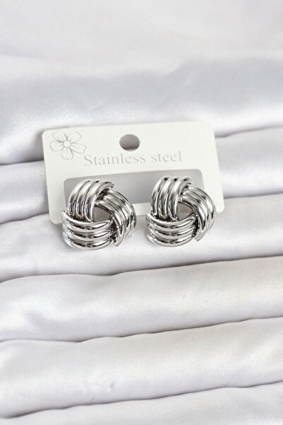 norsary 316L Steel Silver Color Spiral Model Women's Earrings