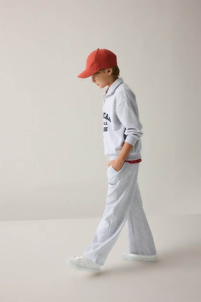 DeFacto Barrel Fit Printed Light Gray Boys' Trousers H9902A8/Gr400