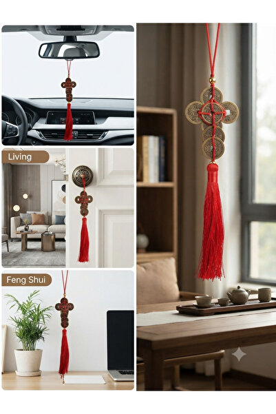 PİRAMİGO 9 Paralı Çin Şans Parası Mini Kılıç Tılsımı Bereket Süsü Sha-Chi