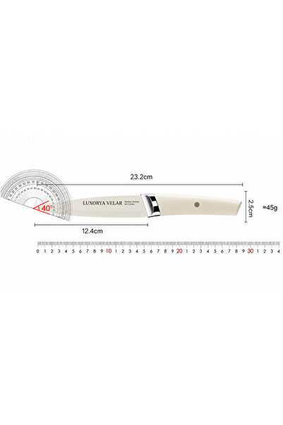 LUXORY Luxorya Velar ™   Cuțite profesionale de bucătărie, set de 7 piese, cuțite ambidextre din oțel inoxidabil cu lame acoperite pentru tăiere fină.
