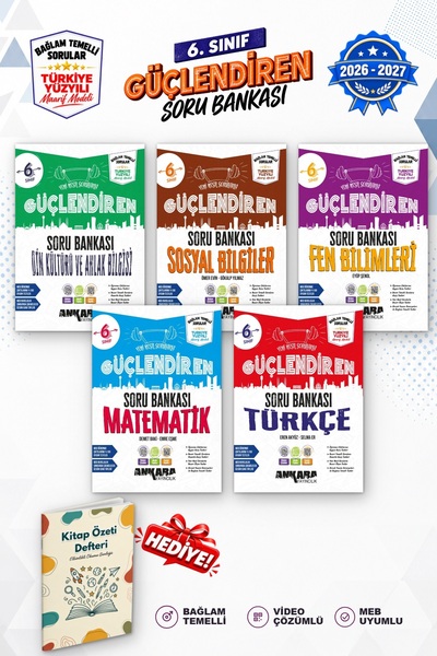 Ankara Yayıncılık 6.Sınıf Türkçe Matematik Fen Bil. Sosyal Bil. Din Bağlam Te...