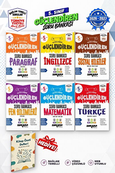Ankara Yayıncılık 5.Sınıf Türkçe Fen Sosyal Matematik Paragraf İngilizce Bağl...