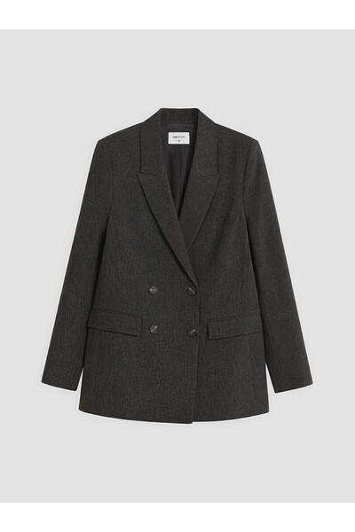 LC Waikiki Brown Double-Breasted Collar Women's Blazer Jacket