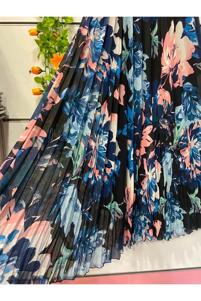 edu collection Patterned Chiffon A-Line Skirt Lined