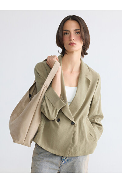 LC Waikiki Vizyon New Season Khaki Modal Blend Women's Blazer Jacket