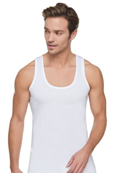 Zulu Ticaret Tutku-6-Pack 100% Cotton Men's White Strap Undershirts Special P...