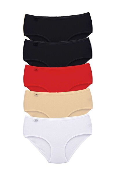 Zulu Ticaret Tutku-5 Pieces Women's High Waist Bato Thin Rubber Panties S13