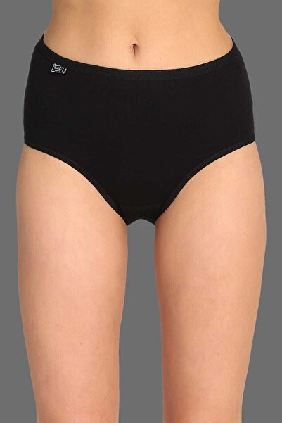 Zulu Ticaret Tutku-Women's Black 6-Pack Elastane Cotton Bato Panties