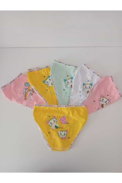 Zulu Ticaret Tutku-Kız Çocuk Elastan Back Printed Bato 6 Pack 3 Size Mixed Co...