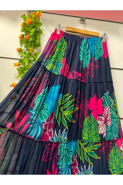 edu collection Patterned Chiffon Skirt with Lining