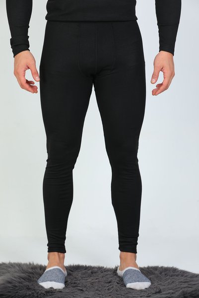 Zulu Ticaret Tutku-Men's Black Thermal Tights Underwear