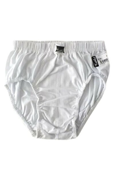 Zulu Ticaret Tutku-Erkek Çocuk Kom White Slip Underpants 4-Pack 100% Cotton