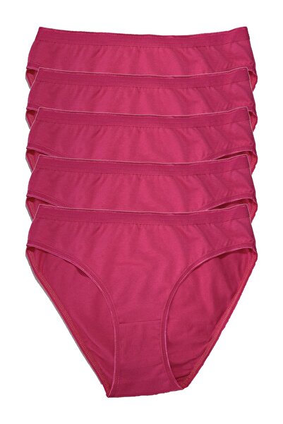 Zulu Ticaret Tutku-Women's White Combed Cotton Bikini 5-Piece Panties