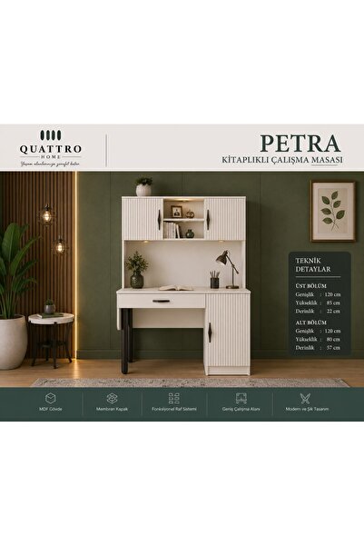 QUATTRO HOME Petra Kitaplıklı Çalışma Masası