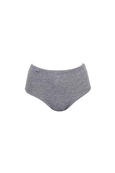 Zulu Ticaret Tutku-Women's Gray 6-Piece 924 Elastane 100% Cotton Bato Panties