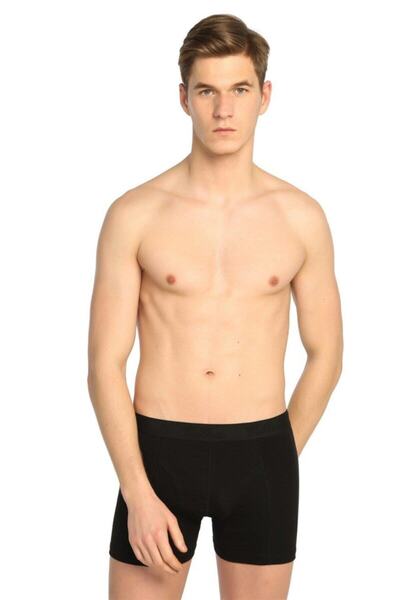 Zulu Ticaret Tutku-Men's Black Lycra Sports Boxers 4Pcs