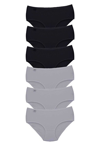 Zulu Ticaret Tutku-6 Pieces Women's High Waist Bato Thin Rubber Panties S3
