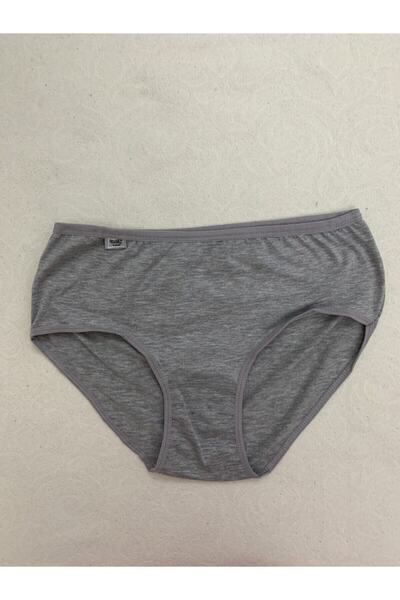 Zulu Ticaret Tutku-Women's Gray Cotton Lycra Bato Panties 6-Pack