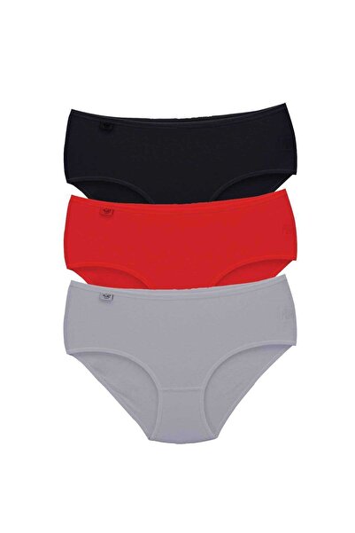 Zulu Ticaret Tutku-3 Pieces Women's High Waist Bato Thin Rubber Panties S6
