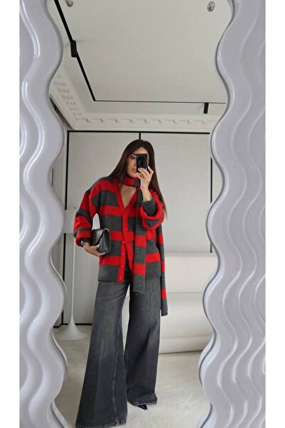 manana fashion Tricotaj cu panglici și eșarfe, cardigan moale de pluș