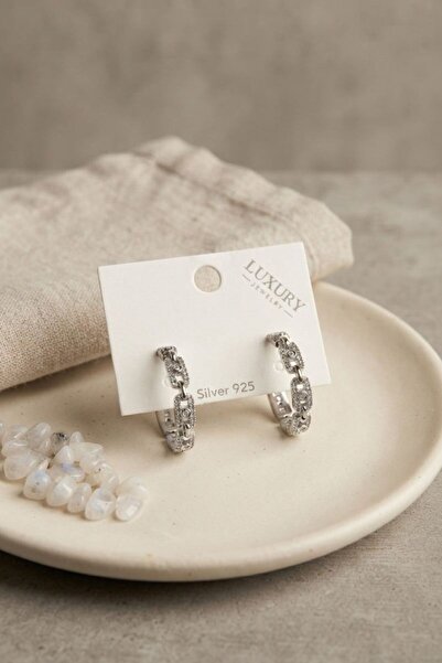 norsary Silver Color Zircon Stone Messika Model Hoop Women's Earrings