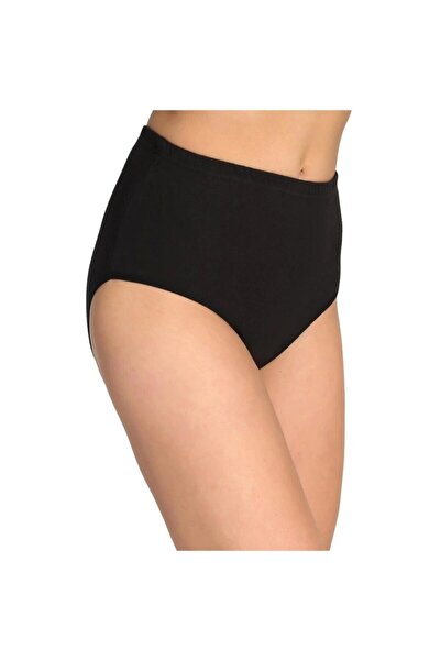Zulu Ticaret Tutku-Women's Black High Waist Ribbed Cotton Combed Cotton Bato ...